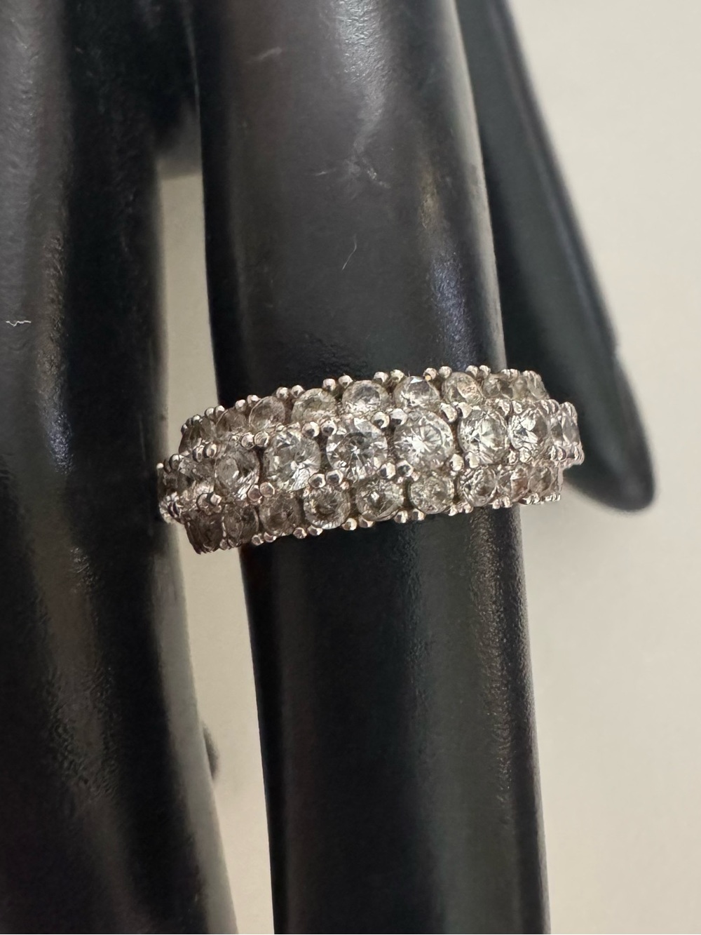 Suzy Levian Triple Row CZ Eternity Ring - Picture 2 of 6